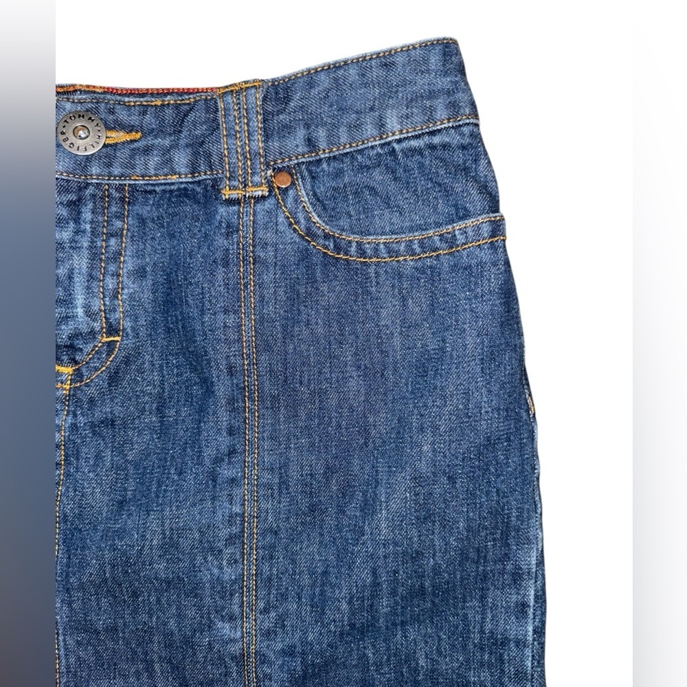 Tommy Hilfiger Vintage Denim Low Rise A-Line Skirt, Size 4 - Picture 5 of 9
